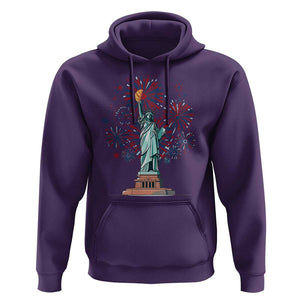 Funny America France Heritage Month Hoodie Statue of Liberty With Croissant TS11 Purple Print Your Wear