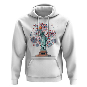 Funny America France Heritage Month Hoodie Statue of Liberty With Croissant TS11 White Print Your Wear