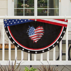 4th of July American Flag Heart USA Patriotic Fan Flag Star Stripes