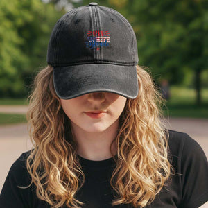 Funny 4th Of july Red White And Blonde Washed Cotton Baseball Cap Patriotic American Flag TS11 Print Your Wear