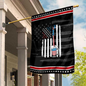 Funny Pouring Beer American Flag 4th Of July Craft Brewery Garden Flag TS11 Distressed Black Red Print Your Wear