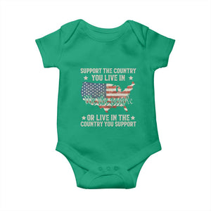 Funny Support The Country You Live In Baby Onesie American Flag Map We The People Patriotic TS11 Irish Green Print Your Wear