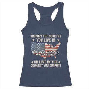 Funny Support The Country You Live In Racerback Tank Top American Flag Map We The People Patriotic TS11 Navy Print Your Wear