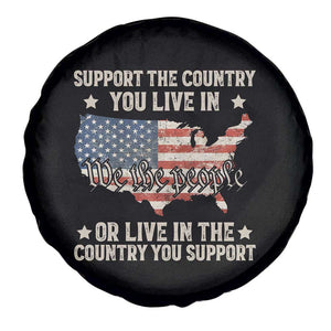 Funny Support The Country You Live In Spare Tire Cover American Flag Map We The People Patriotic TS11 Print Your Wear