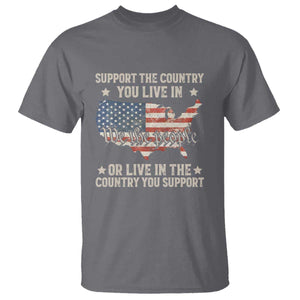 Funny Support The Country You Live In T Shirt American Flag Map We The People Patriotic TS11 Charcoal Print Your Wear