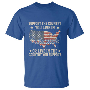 Funny Support The Country You Live In T Shirt American Flag Map We The People Patriotic TS11 Royal Blue Print Your Wear