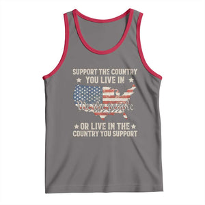 Funny Support The Country You Live In Tank Top American Flag Map We The People Patriotic TS11 Deep Heather Red Print Your Wear