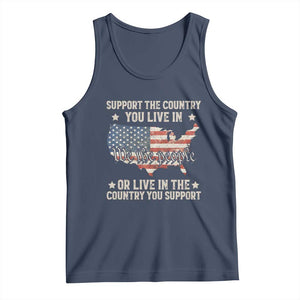 Funny Support The Country You Live In Tank Top American Flag Map We The People Patriotic TS11 Navy Print Your Wear