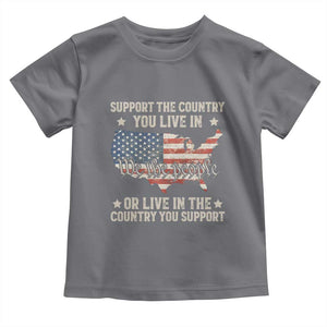 Funny Support The Country You Live In Toddler T Shirt American Flag Map We The People Patriotic TS11 Charcoal Print Your Wear