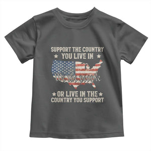Funny Support The Country You Live In Toddler T Shirt American Flag Map We The People Patriotic TS11 Dark Heather Print Your Wear