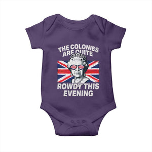 Funny The Colonies Are Quite Rowdy This Evening Baby Onesie Queen 4th Of July TS11 Purple Print Your Wear