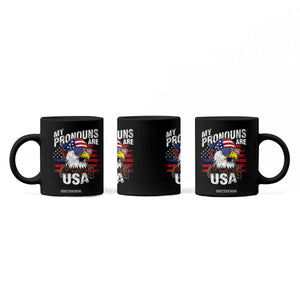 Funny My Pronouns Are USA 4th of July Coffee Mug Patriotic Eagle American Flag TS11 Print Your Wear