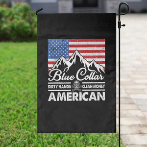 Blue Collar American Garden Flag Dirty Hands Clean Money Vintage American Flag Mountain TS11 Print Your Wear