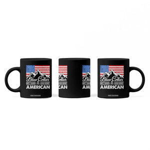 Blue Collar American Coffee Mug Dirty Hands Clean Money Vintage American Flag Mountain TS11 Print Your Wear