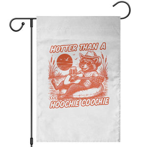 Funny Hotter Than A Hoochie Coochie Garden Flag Summer Racoon Music TS11 White Print Your Wear