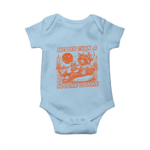 Funny Hotter Than A Hoochie Coochie Baby Onesie Summer Racoon Music TS11 Light Blue Print Your Wear