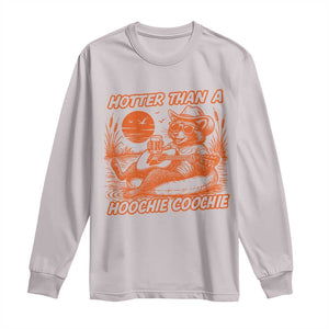 Funny Hotter Than A Hoochie Coochie Long Sleeve Shirt Summer Racoon Music TS11 Ice Gray Print Your Wear