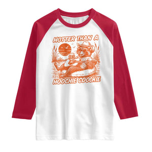 Funny Hotter Than A Hoochie Coochie Raglan Shirt Summer Racoon Music TS11 White Red Print Your Wear