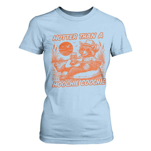 Funny Hotter Than A Hoochie Coochie T Shirt For Women Summer Racoon Music TS11 Light Blue Print Your Wear