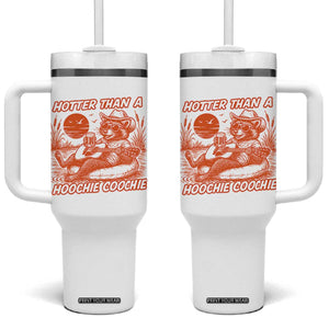 Funny Hotter Than A Hoochie Coochie Tumbler With Handle Summer Racoon Music TS11 One Size: 40 oz White Print Your Wear