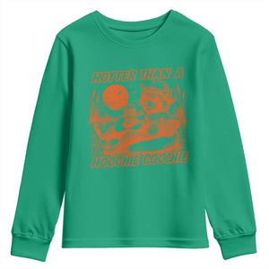 Funny Hotter Than A Hoochie Coochie Youth Sweatshirt Summer Racoon Music TS11 Irish Green Print Your Wear