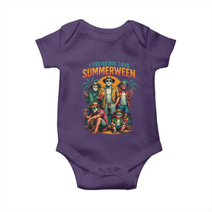 Funny I Freaking Love Summerween Baby Onesie Horror Halloween Summer TS11 Purple Print Your Wear