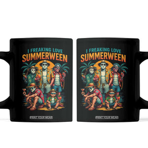 Funny I Freaking Love Summerween Coffee Mug Horror Halloween Summer TS11 Black Print Your Wear
