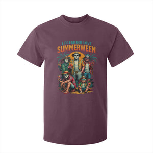 Funny I Freaking Love Summerween T Shirt For Kid Horror Halloween Summer TS11 Maroon Print Your Wear
