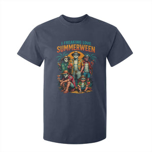 Funny I Freaking Love Summerween T Shirt For Kid Horror Halloween Summer TS11 Navy Print Your Wear