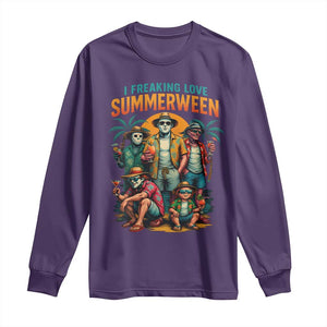 Funny I Freaking Love Summerween Long Sleeve Shirt Horror Halloween Summer TS11 Purple Print Your Wear