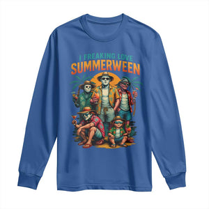 Funny I Freaking Love Summerween Long Sleeve Shirt Horror Halloween Summer TS11 Royal Blue Print Your Wear