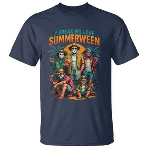 Funny I Freaking Love Summerween T Shirt Horror Halloween Summer TS11 Navy Print Your Wear