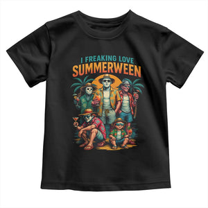 Funny I Freaking Love Summerween Toddler T Shirt Horror Halloween Summer TS11 Black Print Your Wear
