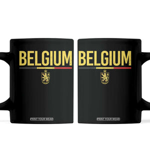 Belgium Belgian Flag Coffee Mug Belgian Lion Coat of Arms Belgie Souvenir TS11 Black Print Your Wear