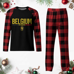 Belgium Belgian Flag Plaid Pajama Set Belgian Lion Coat of Arms Belgie Souvenir TS11 Buffalo Plaid Print Your Wear