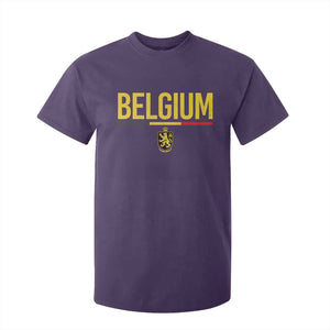 Belgium Belgian Flag T Shirt For Kid Belgian Lion Coat of Arms Belgie Souvenir TS11 Purple Print Your Wear