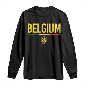 Belgium Belgian Flag Long Sleeve Shirt Belgian Lion Coat of Arms Belgie Souvenir TS11 Black Print Your Wear