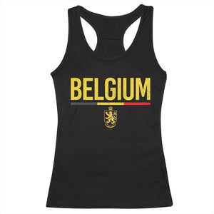 Belgium Belgian Flag Racerback Tank Top Belgian Lion Coat of Arms Belgie Souvenir TS11 Black Print Your Wear