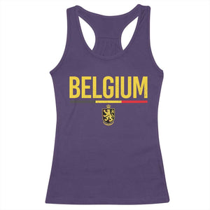 Belgium Belgian Flag Racerback Tank Top Belgian Lion Coat of Arms Belgie Souvenir TS11 Purple Print Your Wear