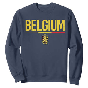 Belgium Belgian Flag Sweatshirt Belgian Lion Coat of Arms Belgie Souvenir TS11 Navy Print Your Wear