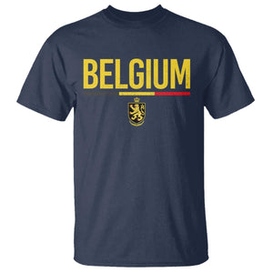 Belgium Belgian Flag T Shirt Belgian Lion Coat of Arms Belgie Souvenir TS11 Navy Print Your Wear