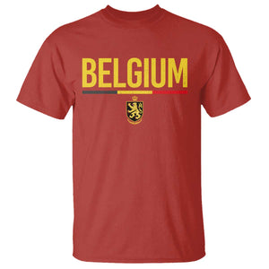 Belgium Belgian Flag T Shirt Belgian Lion Coat of Arms Belgie Souvenir TS11 Red Print Your Wear