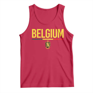 Belgium Belgian Flag Tank Top Belgian Lion Coat of Arms Belgie Souvenir TS11 Red Print Your Wear