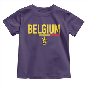 Belgium Belgian Flag Toddler T Shirt Belgian Lion Coat of Arms Belgie Souvenir TS11 Purple Print Your Wear