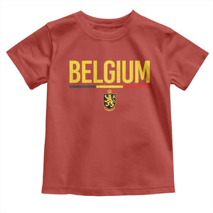Belgium Belgian Flag Toddler T Shirt Belgian Lion Coat of Arms Belgie Souvenir TS11 Red Print Your Wear