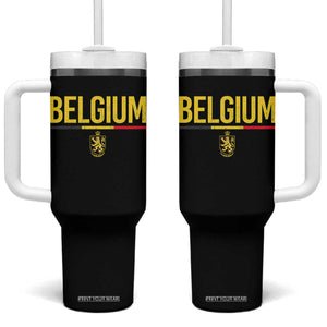 Belgium Belgian Flag Tumbler With Handle Belgian Lion Coat of Arms Belgie Souvenir TS11 One Size: 40 oz Black Print Your Wear