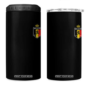 Belgium Football Crest 4 in 1 Can Cooler Tumbler Vintage Belgian Lion Crown Belgian Heritage TS11 One Size: 16 oz Black Print Your Wear