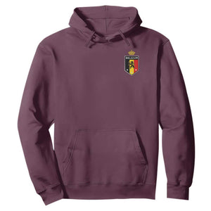 Belgium Football Crest Hoodie Vintage Belgian Lion Crown Belgian Heritage TS11 S Maroon Print Your Wear