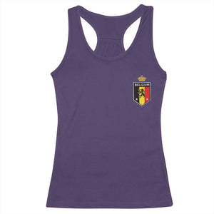 Belgium Football Crest Racerback Tank Top Vintage Belgian Lion Crown Belgian Heritage TS11 Purple Print Your Wear
