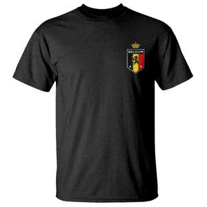 Belgium Football Crest T Shirt Vintage Belgian Lion Crown Belgian Heritage TS11 Black Print Your Wear